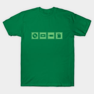 Music Player Formats Green T-Shirt